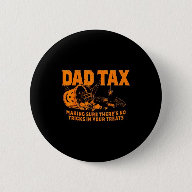 Macaron Rond 5 Cm Funny Dad Tax Halloween  (Devant)