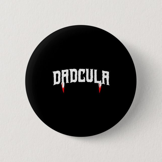 Macaron Rond 5 Cm Funny Daula Halloween Dad Mens Costume Vamre Fangs (Devant)