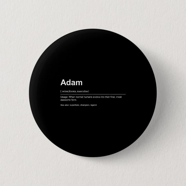 Macaron Rond 5 Cm Funny Definition Quote For The Name Adam _  (Devant)