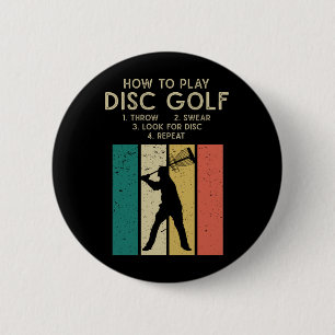 Macaron Rond 5 Cm Funny Disque Golf Instruction Frisbee Disque Golf