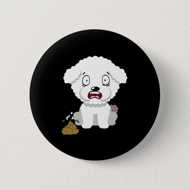 Macaron Rond 5 Cm Funny Dog Smells Stinky O O  (Devant)