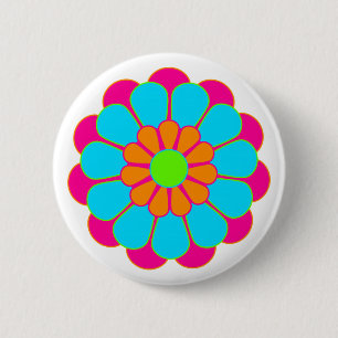Macaron Rond 5 Cm Funny Flower Power Bloom III