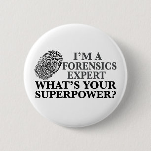 Macaron Rond 5 Cm Funny Forensics Expert