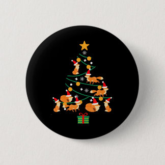 Macaron Rond 5 Cm Funny Fox Noël Arbre Xmas Foxs Arbre Santa Hat