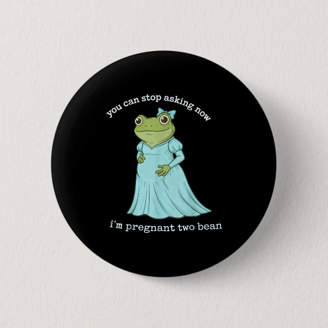 Macaron Rond 5 Cm Funny Frog Pregnancy Announcement Medieval Pregnan (Devant)