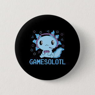 Macaron Rond 5 Cm Funny Gamesolotl Anime Kawaii Gaming Axolotl