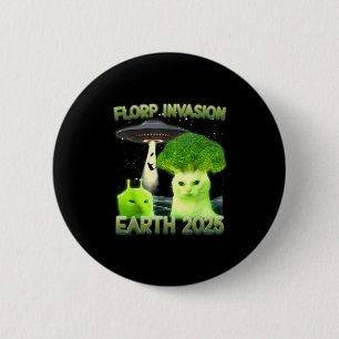 Macaron Rond 5 Cm Funny Glerp Glorp Funny Alien Chat Mème Vintage