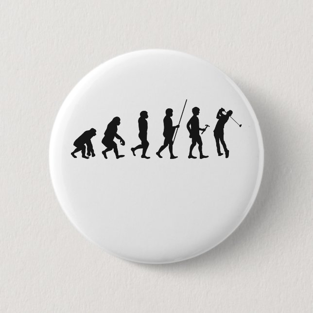 Macaron Rond 5 Cm Funny Golf Evolution of Man Histoire du golf (Devant)