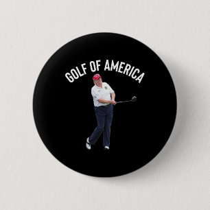 Macaron Rond 5 Cm Funny Golf Of America Donald Trump Pun
