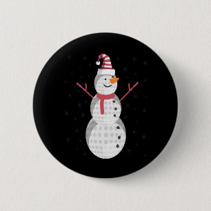 Macaron Rond 5 Cm Funny Golf Snowman Noël Nouvel An Cadeau