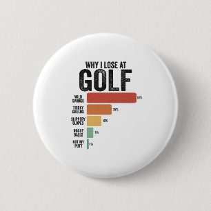 Macaron Rond 5 Cm Funny Golf Sport Pourquoi Je Perds À Golfing Game