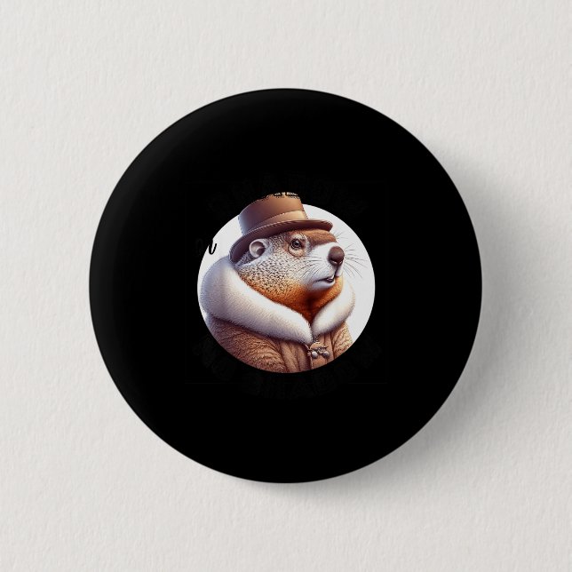 Macaron Rond 5 Cm Funny Goundhog Graphic  (Devant)