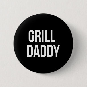 Macaron Rond 5 Cm Funny Grill Papa Barbecue Et Fumer Pour La Fête de