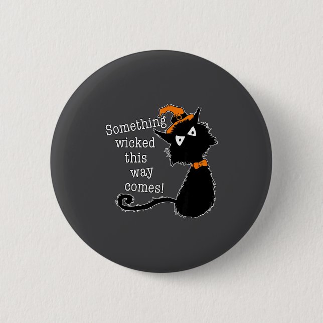 Macaron Rond 5 Cm Funny Halloween Cat - Shakespeare Macbeth Quote  (Devant)