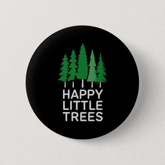 Macaron Rond 5 Cm Funny Happy Little Trees Camng  (Devant)