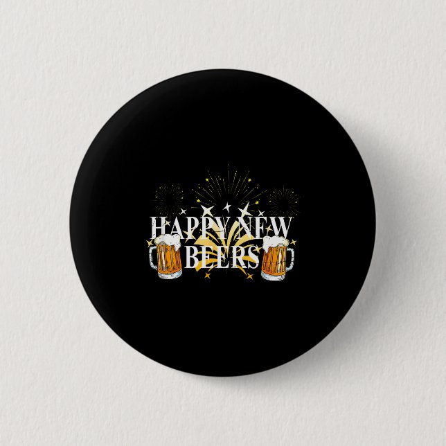 Macaron Rond 5 Cm Funny Happy New Beers Drinking 2021 Nye Party Happ (Devant)