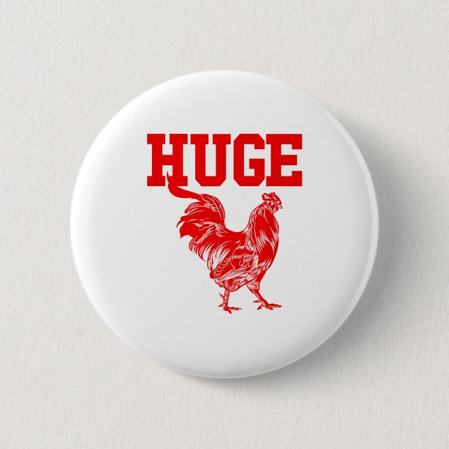 Macaron Rond 5 Cm Funny Huge Mens Rooster Graphic  (Devant)