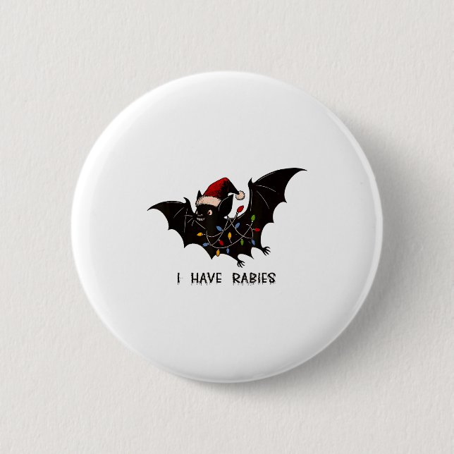 Macaron Rond 5 Cm Funny I Have Rabies Christmas Bat Matching Holiday (Devant)