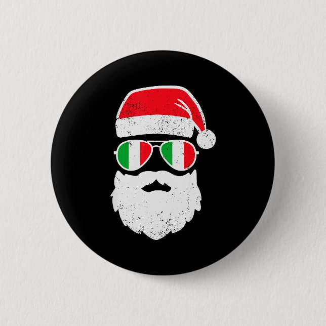 Macaron Rond 5 Cm Funny Italian Christmas Pajama Funny Italian Match (Devant)