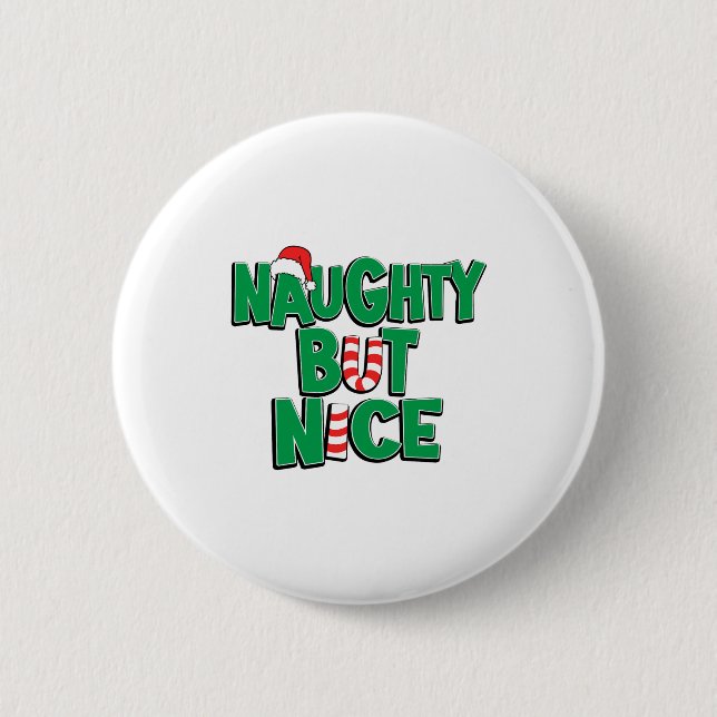 Macaron Rond 5 Cm Funny Joke Christmas Humor Naughty But Nice  (Devant)