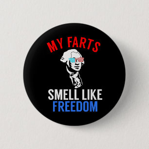 Macaron Rond 5 Cm Funny Juillet 4 Party - Funny George Washington Te