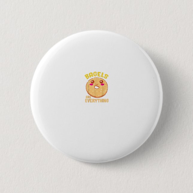 Macaron Rond 5 Cm Funny Kawaii Bagel Citation Bagel Lover (Devant)