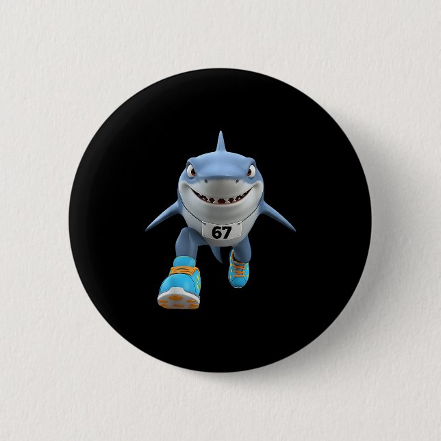 Macaron Rond 5 Cm Funny Kids 67 Mème Tralalero Tralala Runner Italia (Devant)