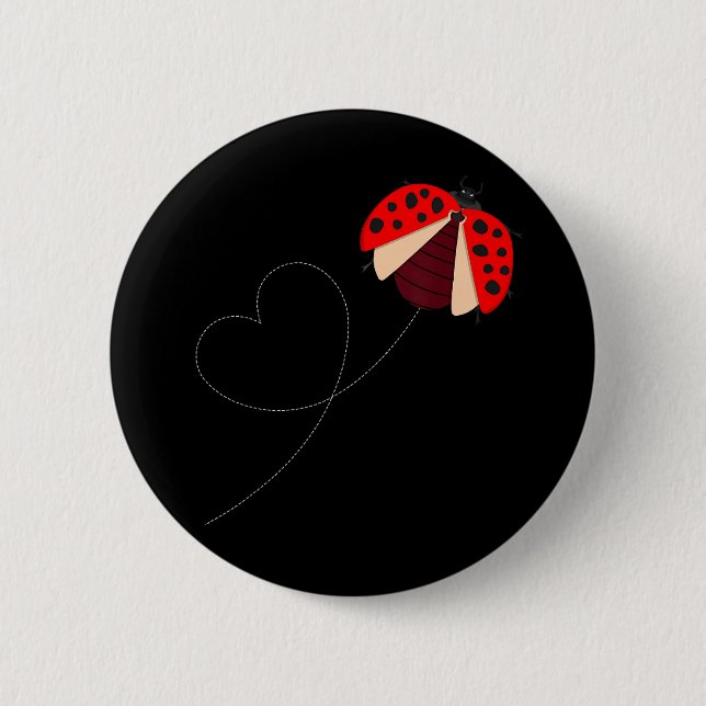 Macaron Rond 5 Cm Funny Ladybug (Devant)
