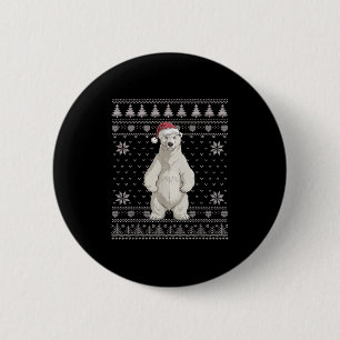 Macaron Rond 5 Cm Funny Lar Bear Vilain Sweat de Noël Père Noël Xmas