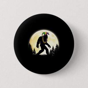 Macaron Rond 5 Cm Funny Mardi Gras Bigfoot Enfants Hommes Sasquatch