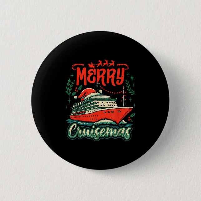 Macaron Rond 5 Cm Funny Merry Cruisemas Holiday Cruise Vacation  (Devant)