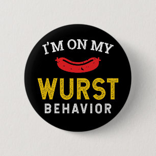 Macaron Rond 5 Cm Funny My Wurst Behavior Oktoberfest