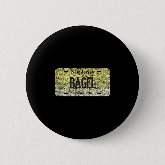 Macaron Rond 5 Cm Funny Nj State Vanity License Plate Bagel  (Devant)