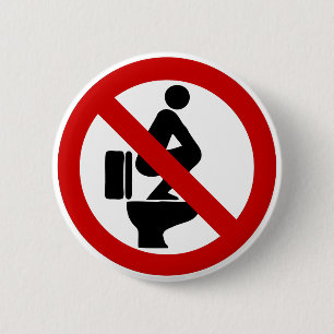 Macaron Rond 5 Cm Funny NO Feet sur le siège ⚠ signe thaï ⚠