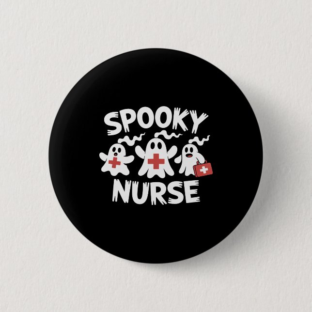 Macaron Rond 5 Cm Funny Nurse Halloween (Devant)