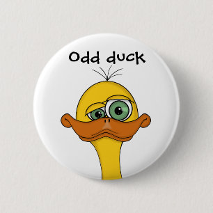 Macaron Rond 5 Cm Funny Odd Duck Cartoon