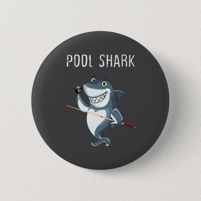 Macaron Rond 5 Cm Funny Ol Shark Ol Players Billiard  (Devant)
