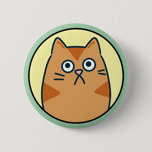 Macaron Rond 5 Cm Funny Orange Cartoon Cat (Devant)