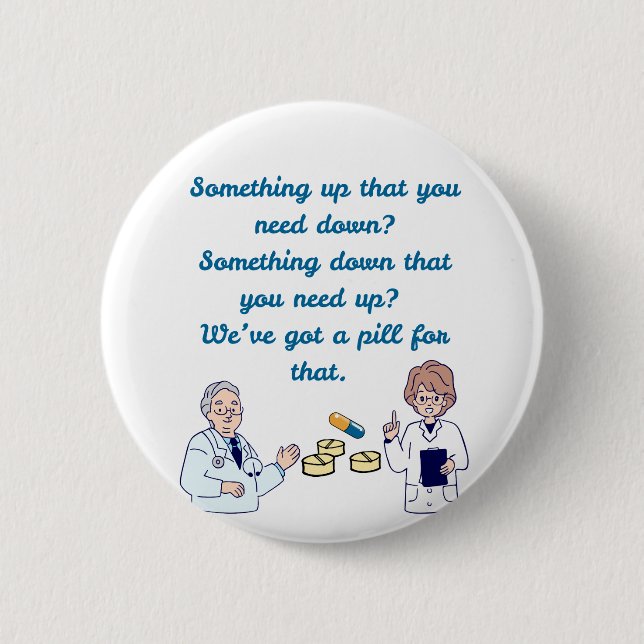Macaron Rond 5 Cm Funny Pharmacist  (Devant)