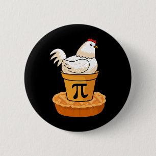 Macaron Rond 5 Cm Funny Pi Day - Chicken Pot Pie - Mathématiques mat