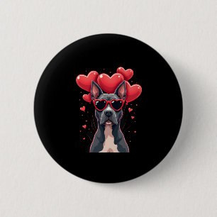 Macaron Rond 5 Cm Funny Pitbull Coeur Valentines Jour Chien Papa Mam