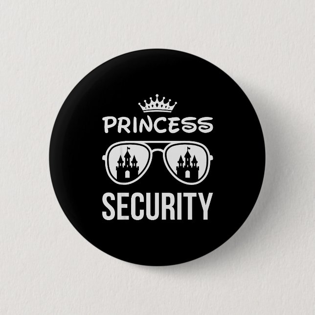 Macaron Rond 5 Cm Funny Princess Security Design Castle Sungles Fami (Devant)