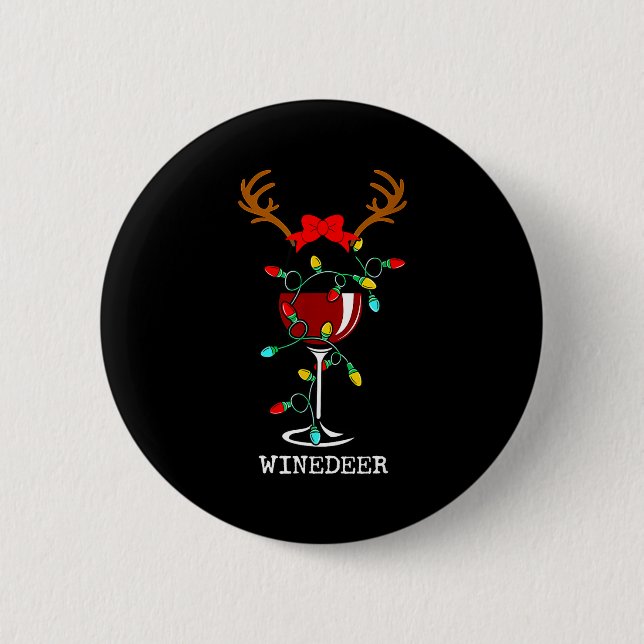 Macaron Rond 5 Cm Funny Reindeer Winedeer Reinbeer Matching Couples  (Devant)