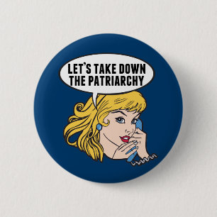 Macaron Rond 5 Cm Funny Retro Feminist Pop Art Anti Patriarchy