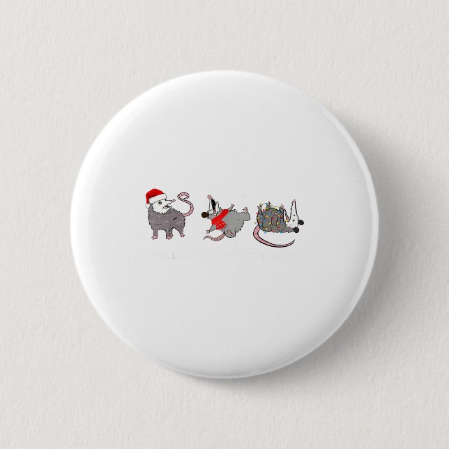 Macaron Rond 5 Cm Funny Santa Ossums Overstimulated But Festive Xmas (Devant)