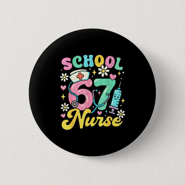 Macaron Rond 5 Cm Funny School Nurse 67 Cute Medical Meme Design  (Devant)