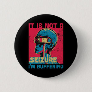 Macaron Rond 5 Cm Funny Seizure - Ruban pourpre pour l'Epilepsie