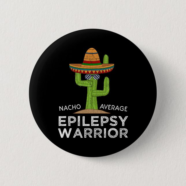 Macaron Rond 5 Cm Funny Sensibilisation Epilepsy Warrior (Devant)