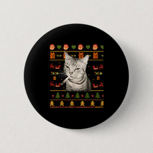 Macaron Rond 5 Cm Funny Smoking Cat Meme Christmas Ugles Sweaters Po