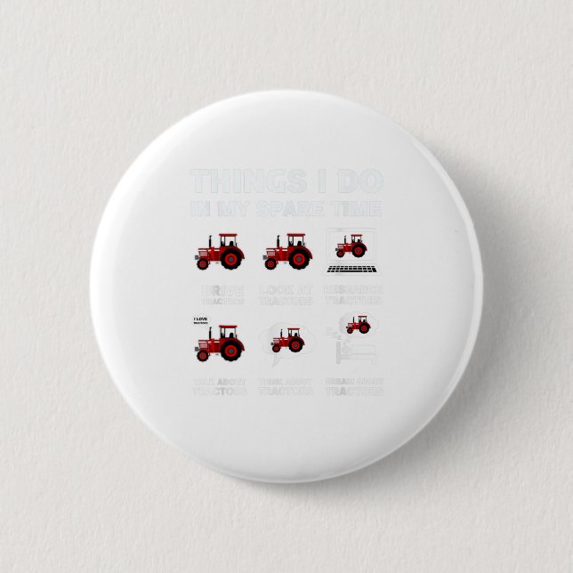 Macaron Rond 5 Cm Funny Tracteurs amoureux 6 choses que je fais en M (Devant)